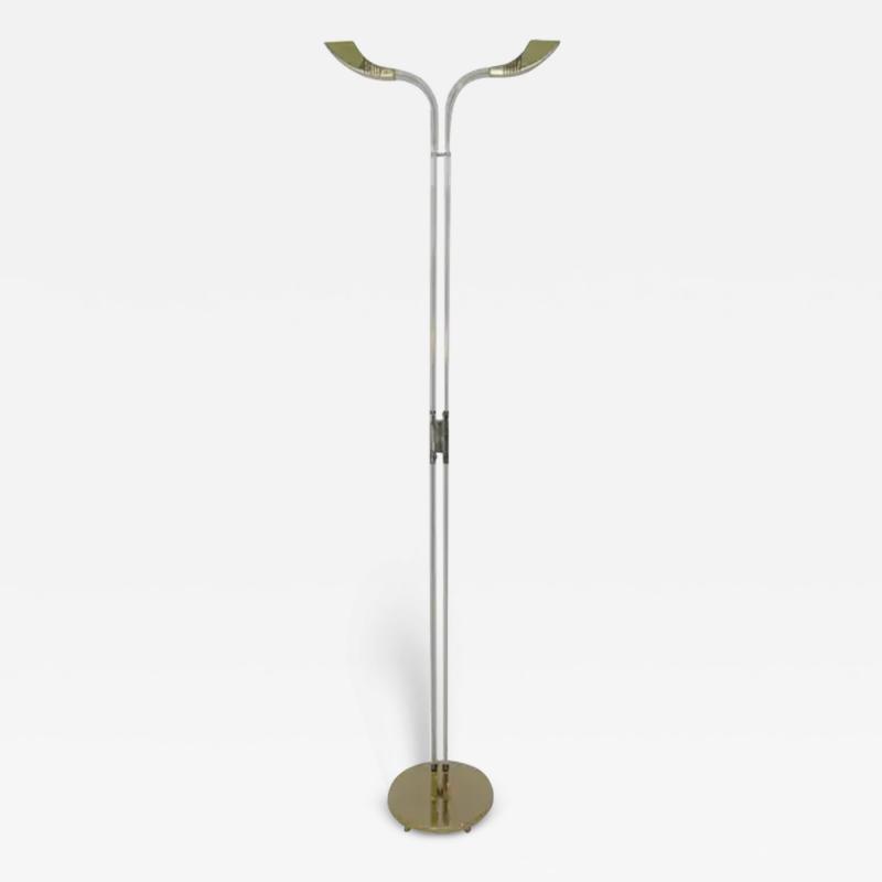 Art Deco style lucite and brass floor lamp