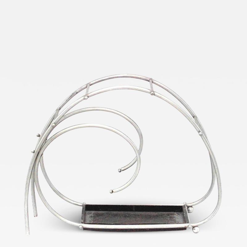 Art Modern Chrome Scroll Umbrella Stand