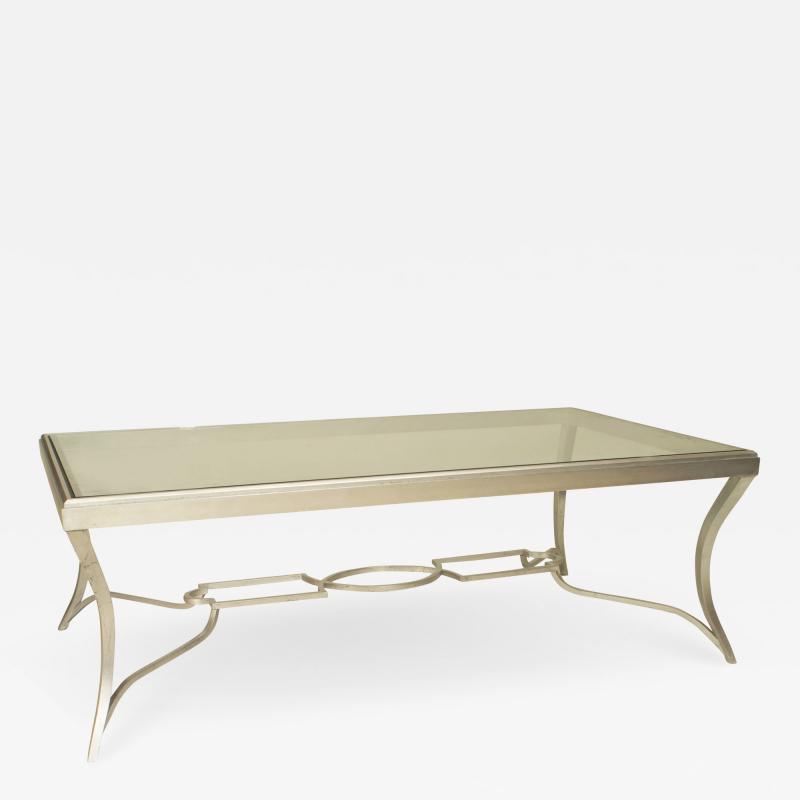 Art Moderne Style Bronze and Glass Coffee Table