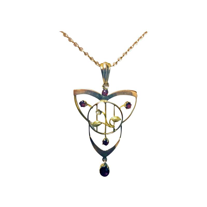 Art Nouveau Jugendstil Gold Pendant C 1900 