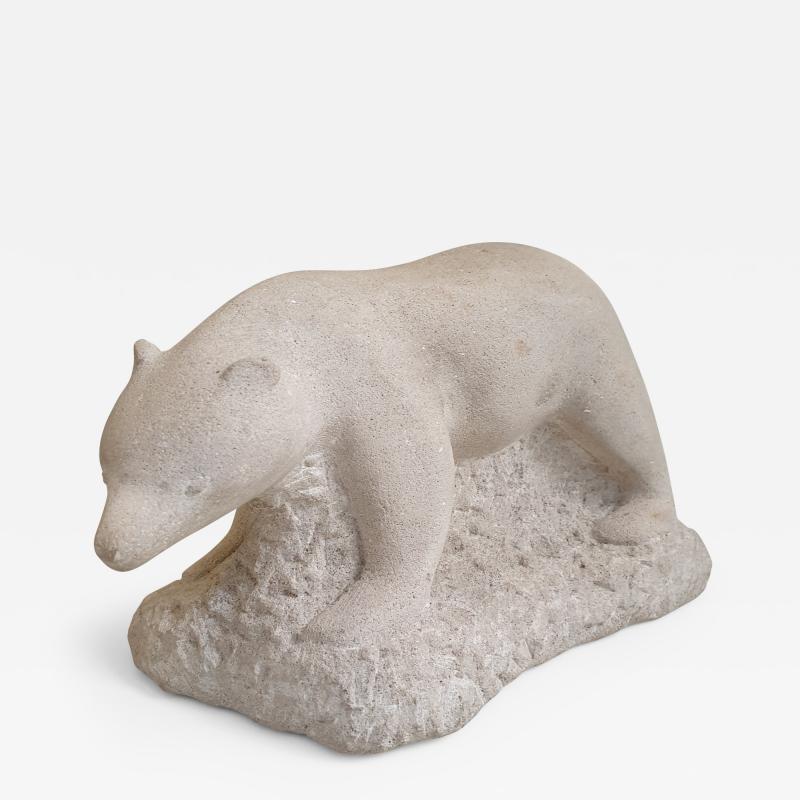 Art deco stone polar bear 