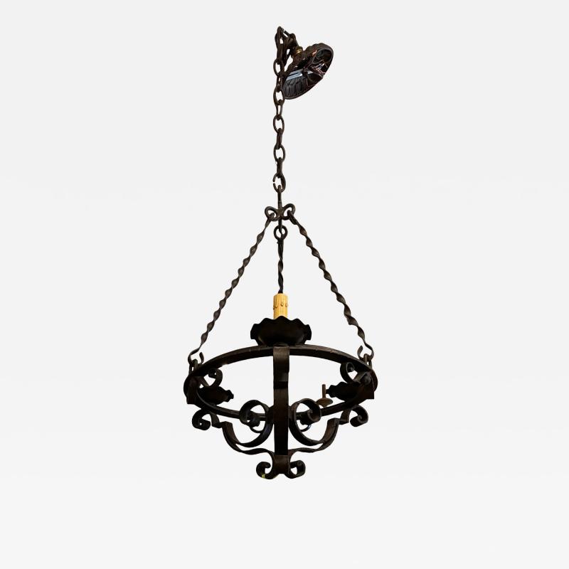 Arte De Mexico Wrought Iron Spanish Colonial Three Light Chandelier 1 of 2