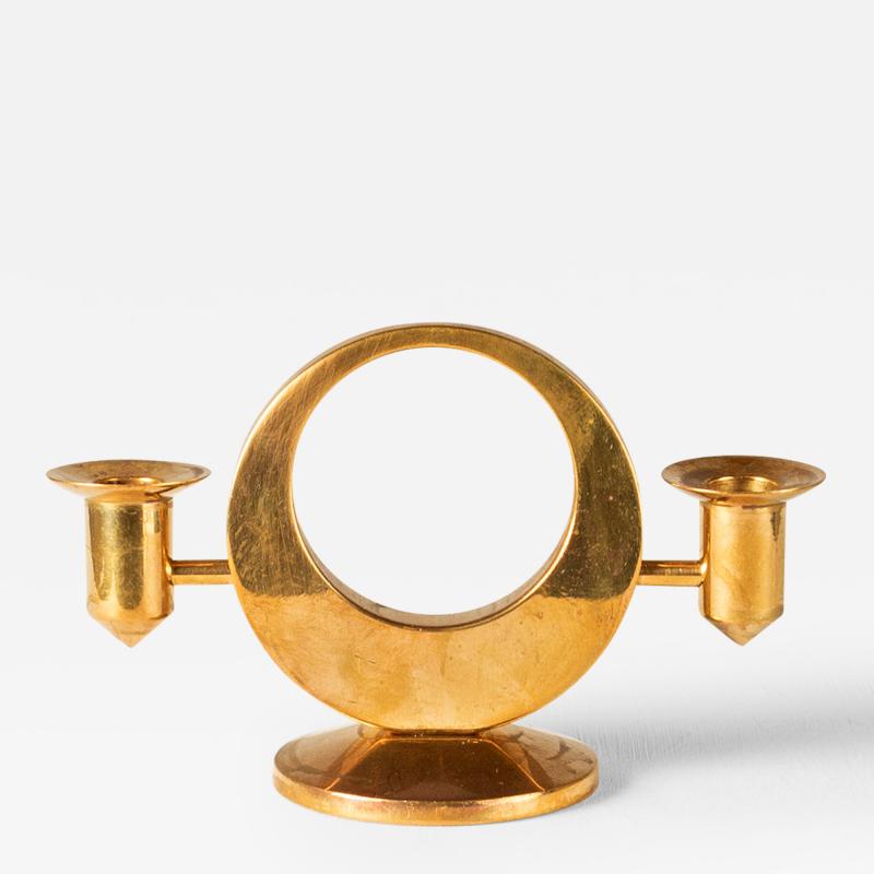 Arthur Pettersson Brass Candle Holder by Arthur Pe Kolb ck Sweden 1960s