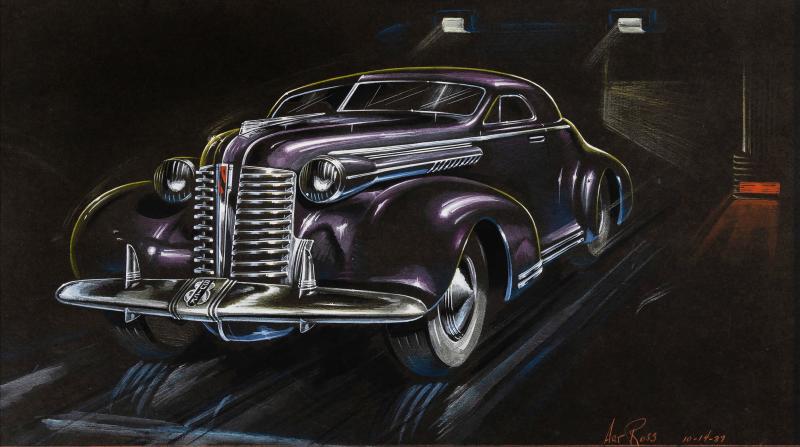 Arthur Ross Vintage Buick Concept Design Art Deco Illustration Golden Age of Auto Design