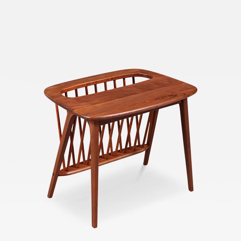 Arthur Umanoff Arthur Umanoff Vintage Spindle Side Table with Magazine Shelf