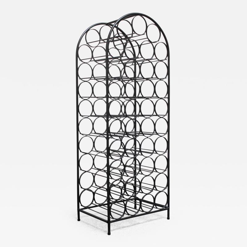 Arthur Umanoff Freestanding Wrought Iron Wine Rack by Arthur Umanoff