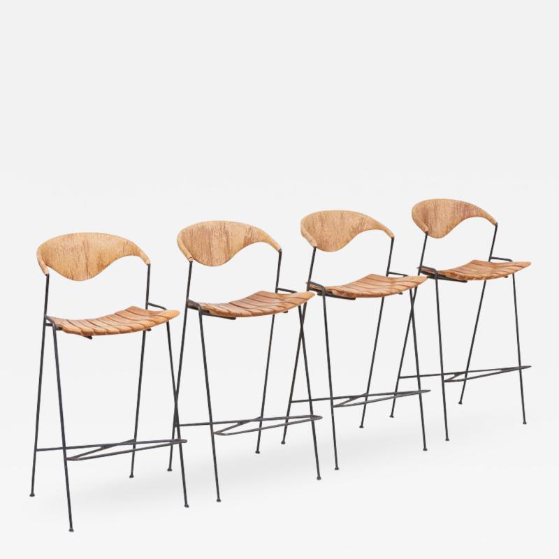 Arthur Umanoff Set of Four Bar Stools by Arthur Umanoff US 1950s