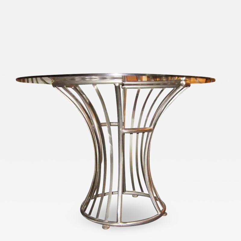 Arthur Umanoff Vintage Mid Century Arthur Umanoff Steel and Glass Table for Shaver Howard