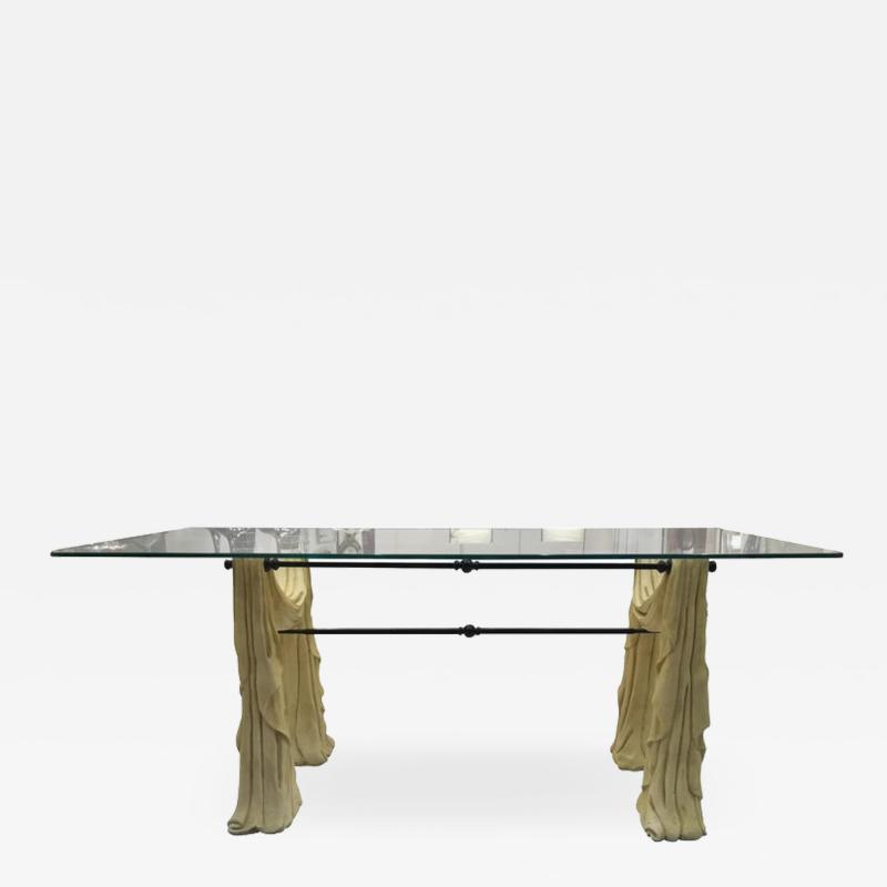 Artificial Stone and Glass Dining Table circa 1970