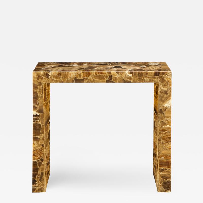 Artisan Crafted Console Table in Tessellated Onyx 1970s