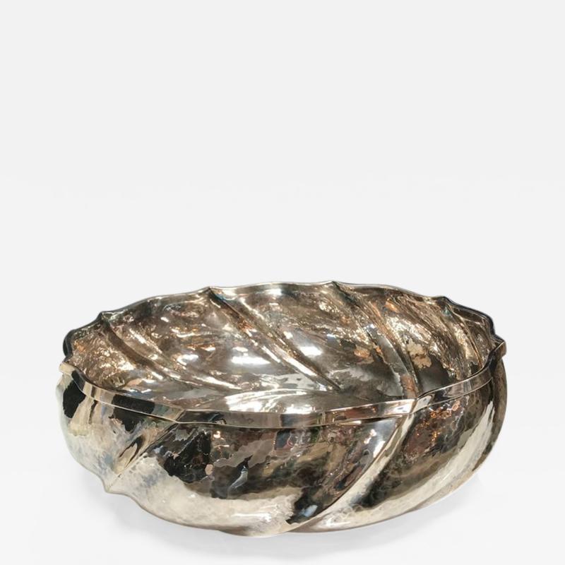 Artisan Crafted Vintage Silver Italian Swirl Bowl