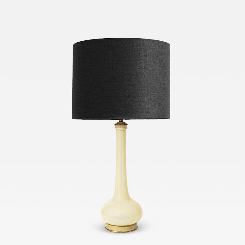 Artisan Murano Green Opaline Glass Table Lamp 1960s