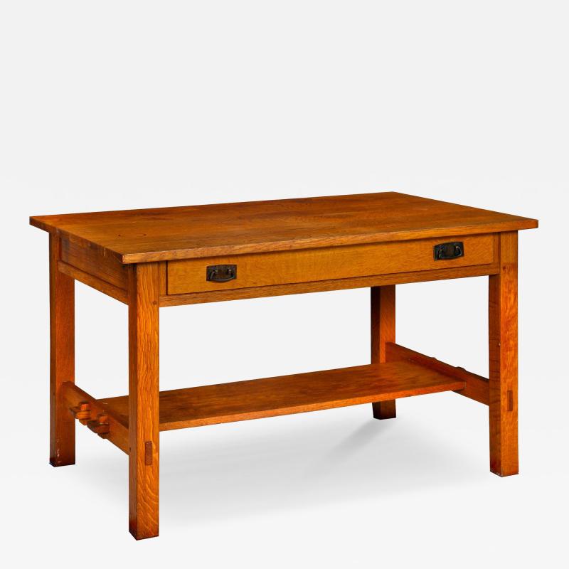 Arts Crafts Antique L J G Stickley Oak Library Table no 531