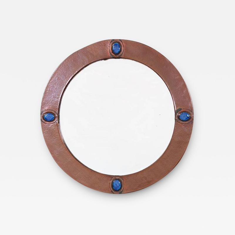 Arts Crafts Circular Copper Mirror