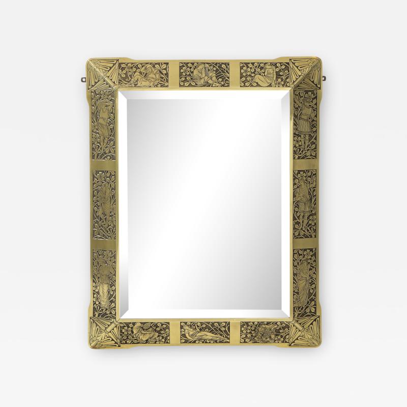 Arts and Crafts Brass Mirror