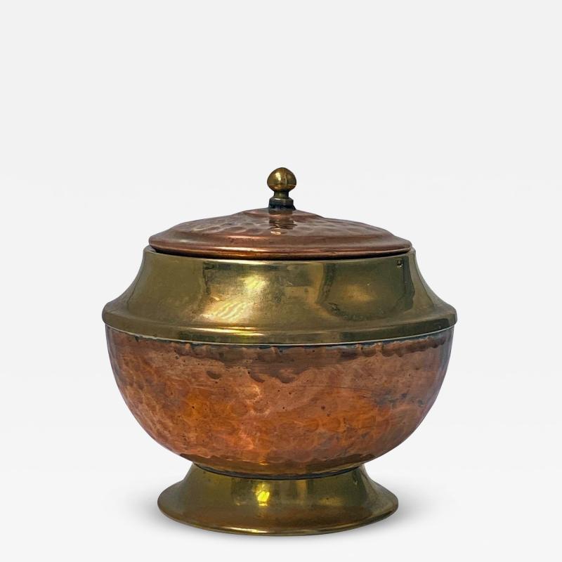 Arts and Crafts Copper and Brass Caddy Continental C 1900 