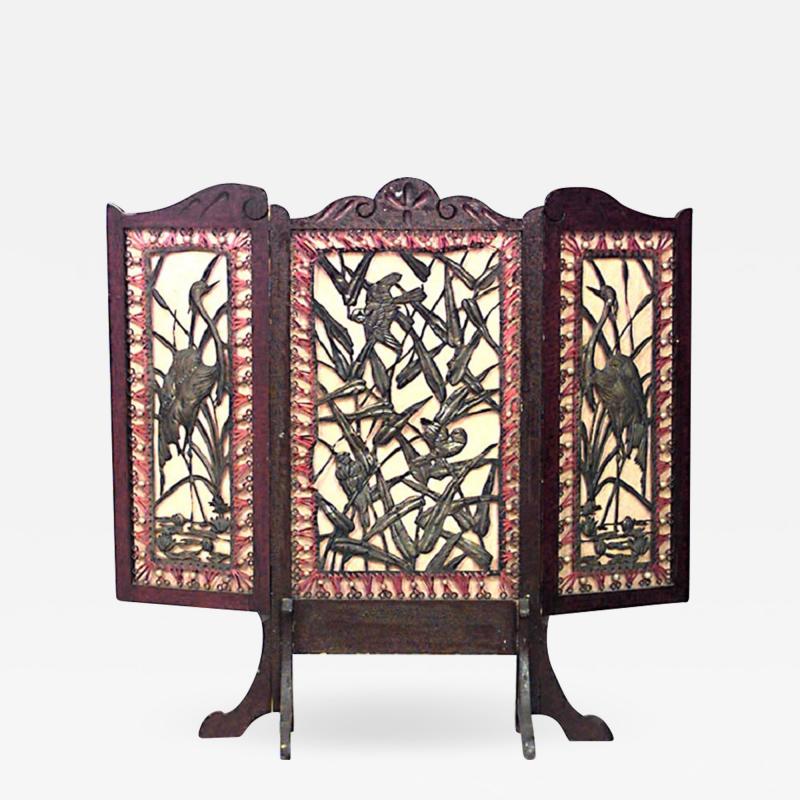 Arts and Crafts Mahogany 3 Fold Screen