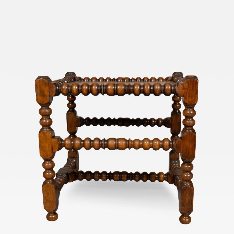 Arts and Crafts Walnut Turned Wood Bench