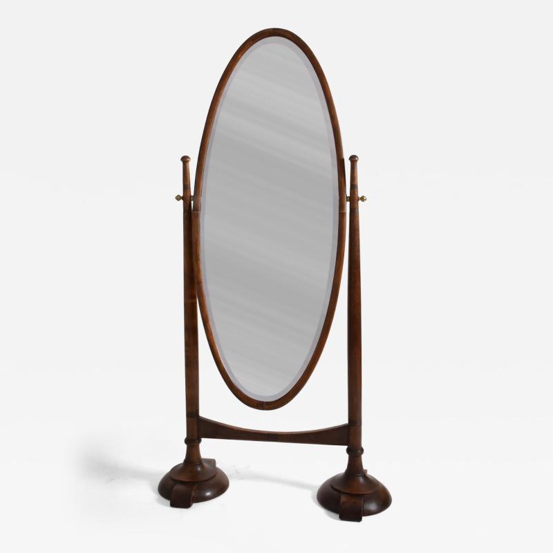 Arts and Crafts wooden psyche mirror 1900s 