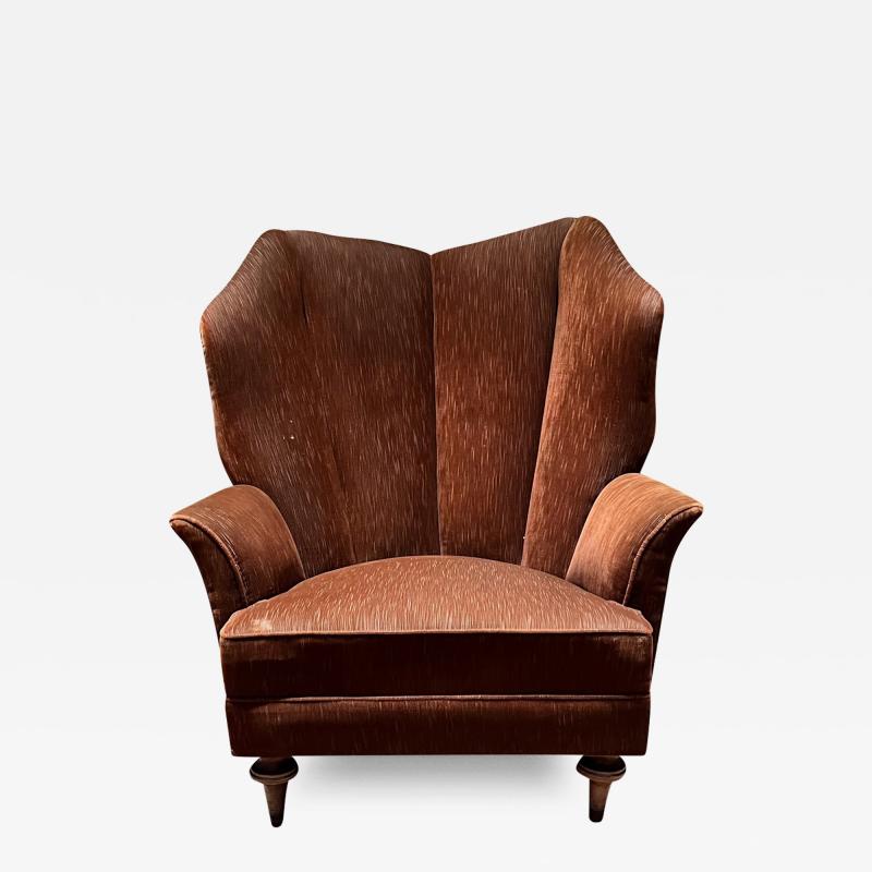 Arturo Pani 1940s Arturo Pani Sophisticated Wingback Lounge Chair Mexico City