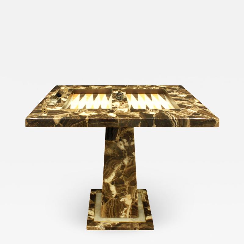 Arturo Pani Arturo Pani Exceptional Backgammon Table in Onyx 1960s