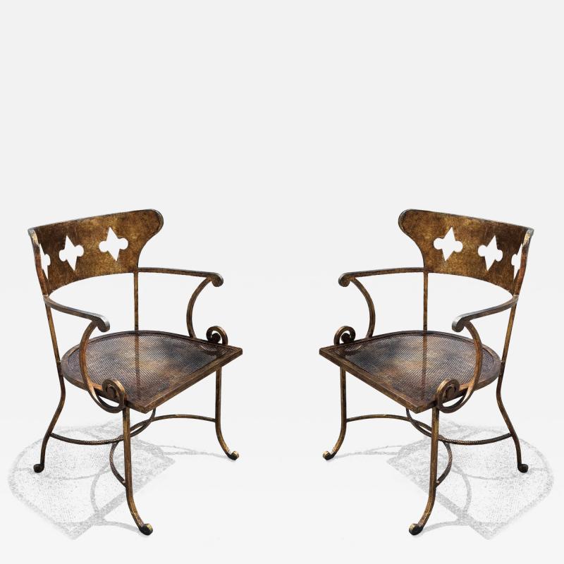 Arturo Pani PAIR OF IRON GILT CHAIRS