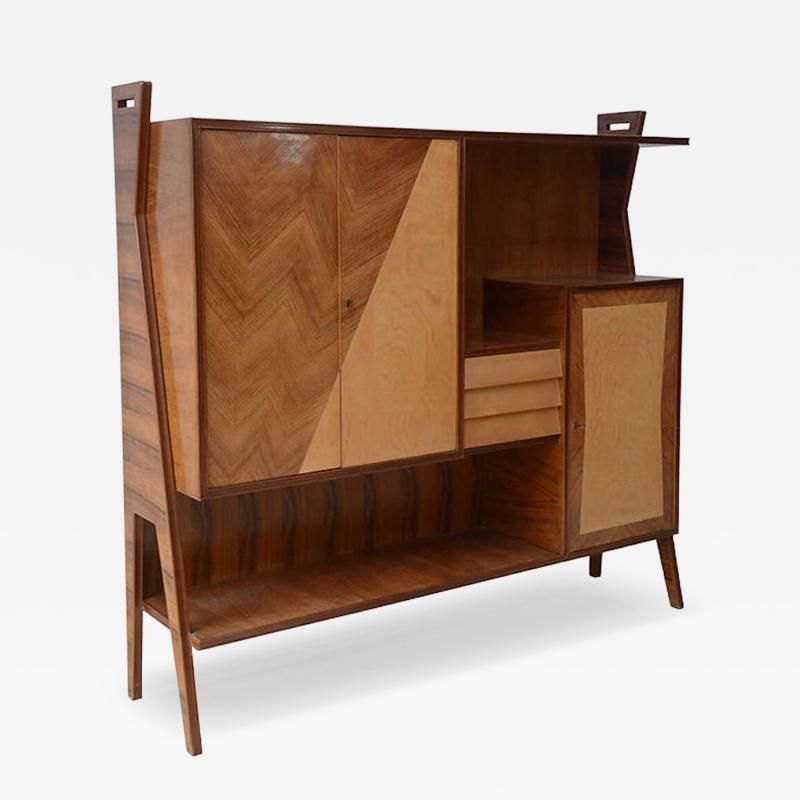 Arturo Reverso Italian Modern Walnut Birch and Mahogany Cabinet or Bookcase Arturo Reverso