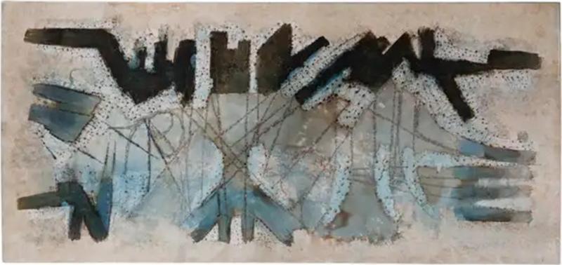 Artwork by E Hennekens Organic Painting on Steel Panel Abstract Art 1970s