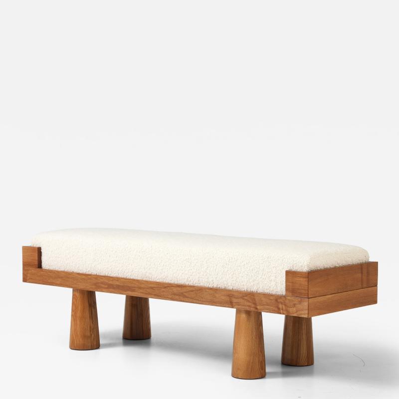 Ash Ivory Boucl Bench by Milanese Artisan Studio Italy 2025