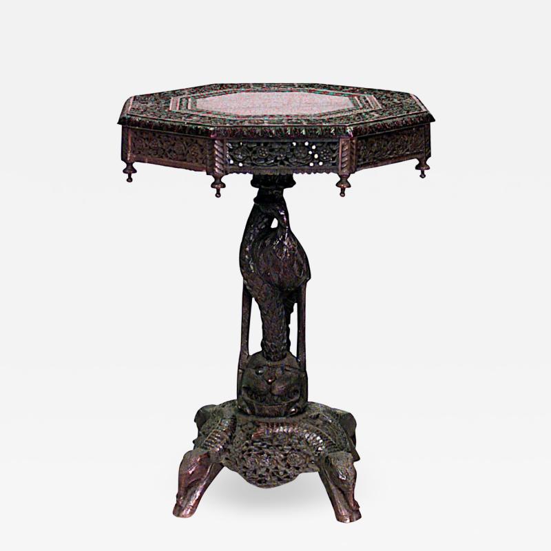 Asian Burmese Rosewood End Table