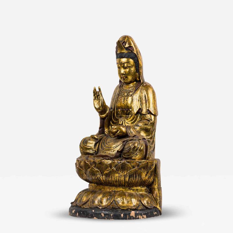 Asian Gilt Guan Yin Buddha