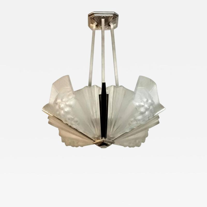 Atelier Petitot French Art Deco Pendant Chandelier by Atelier Petitot