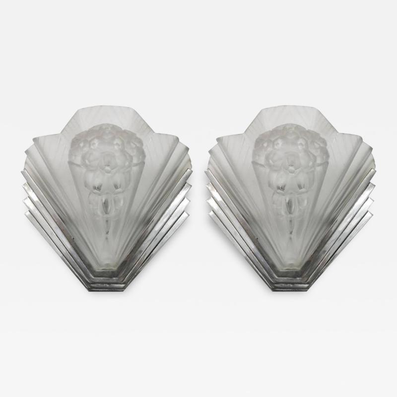 Atelier Petitot Pair of French Art Deco Wall Sconces Signed by Petitot