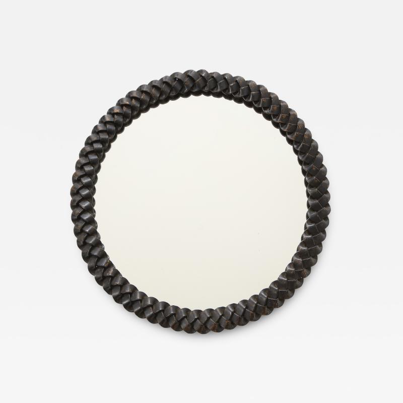 Atelier de Marolles Braided Iron Mirror France c 1950