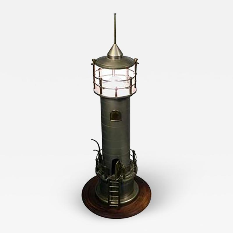 Atmospheric Art Deco Machine Age Lighthouse Lamp