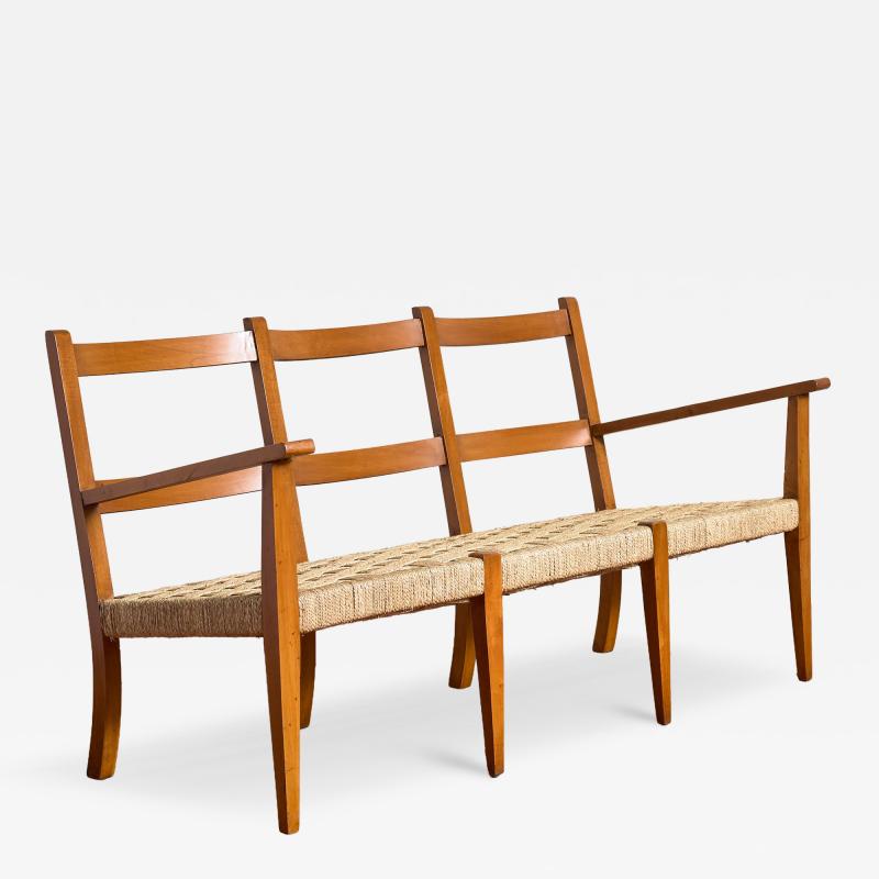 Augusto Romano 1950s Italian Woven Bench