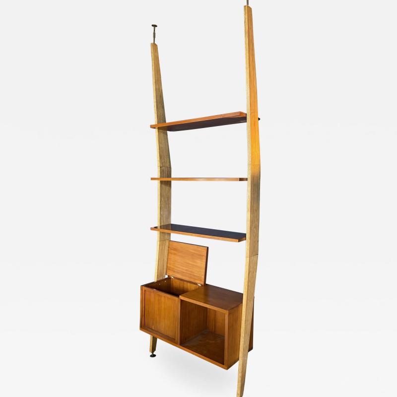 Augusto Romano Augusto Romano Walnut and Brass Bookcase Italy 1950s