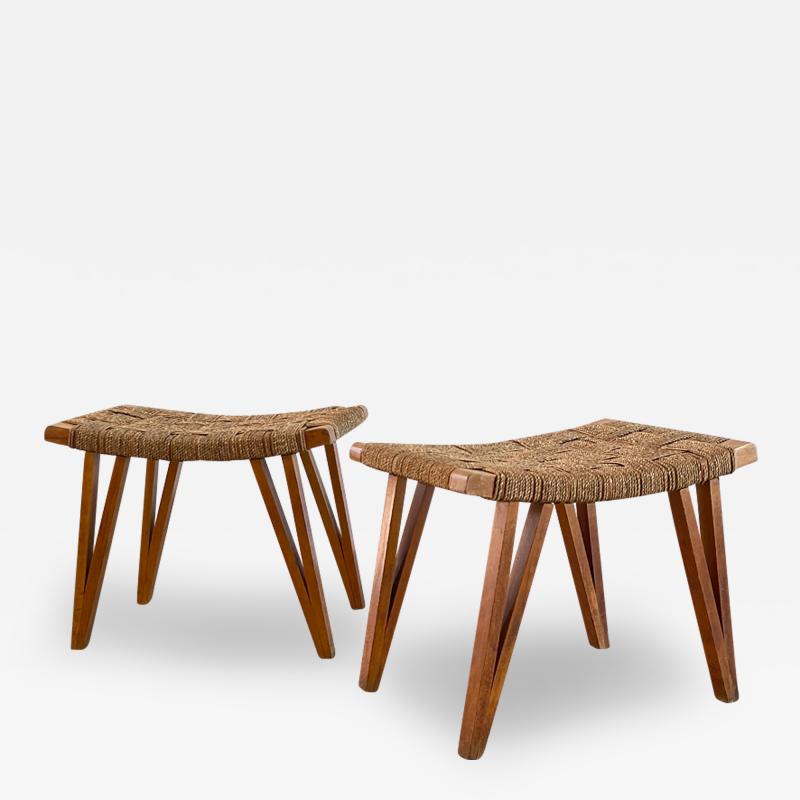 Augusto Romano PAIR OF WOVEN STOOLS BY AUGUSTO ROMANO