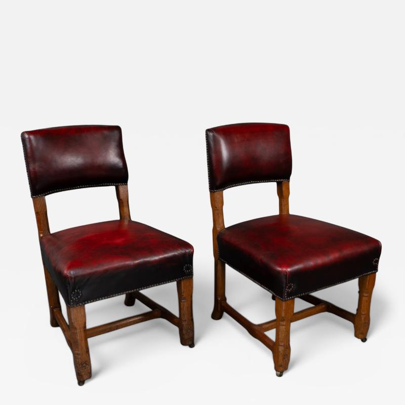 Augustus Welby Northmore Pugin AWN Pugin Pair of Gothic Revival Oak Dining Chairs for the Palace of Westminster