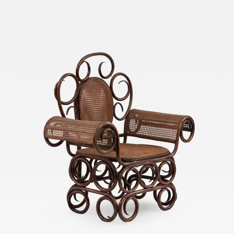 Austrian Bentwood Scroll Arm Chair