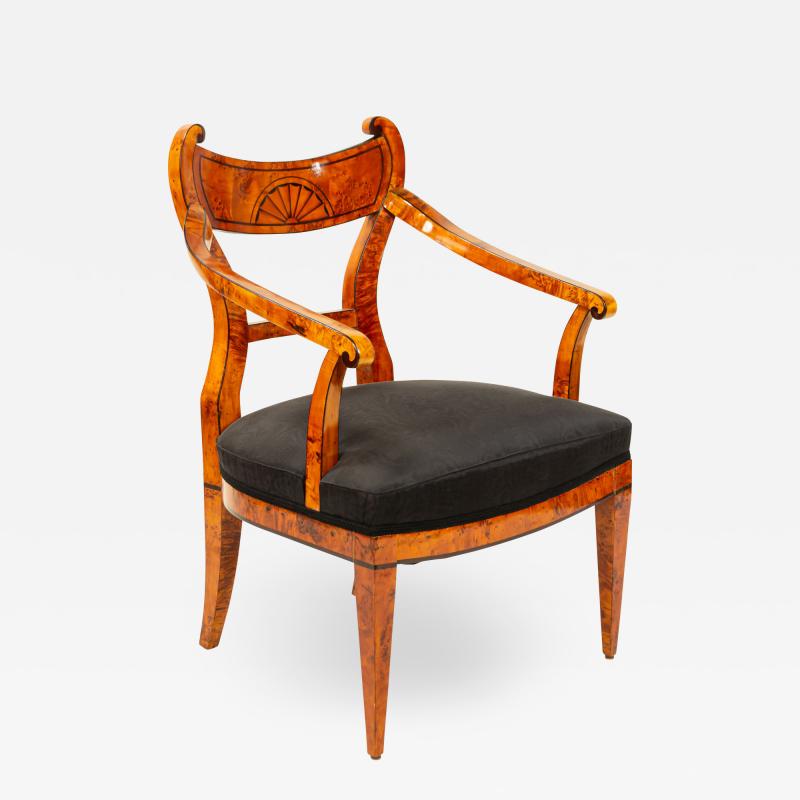 Austrian Biedermeier Birch Arm Chair