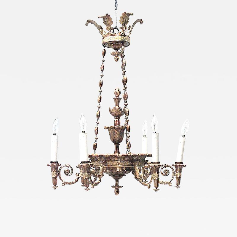 Austrian Biedermeier Gilt Carved Chandelier