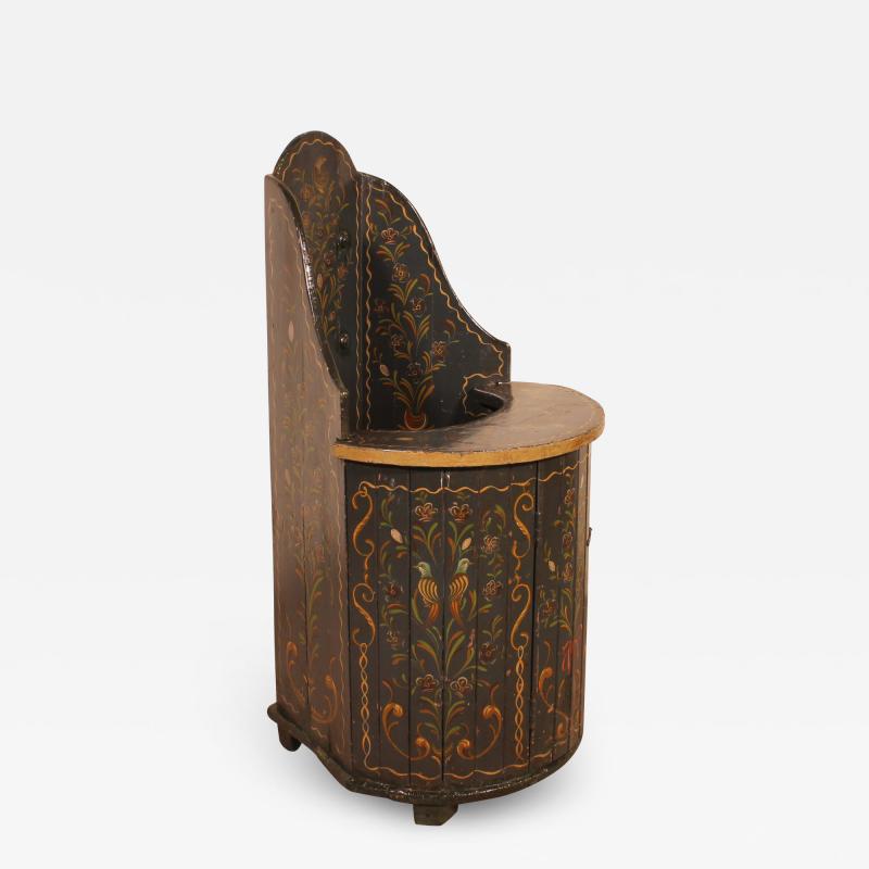 Austrian Childrens Chair In Polychrome Wood Circa 1800