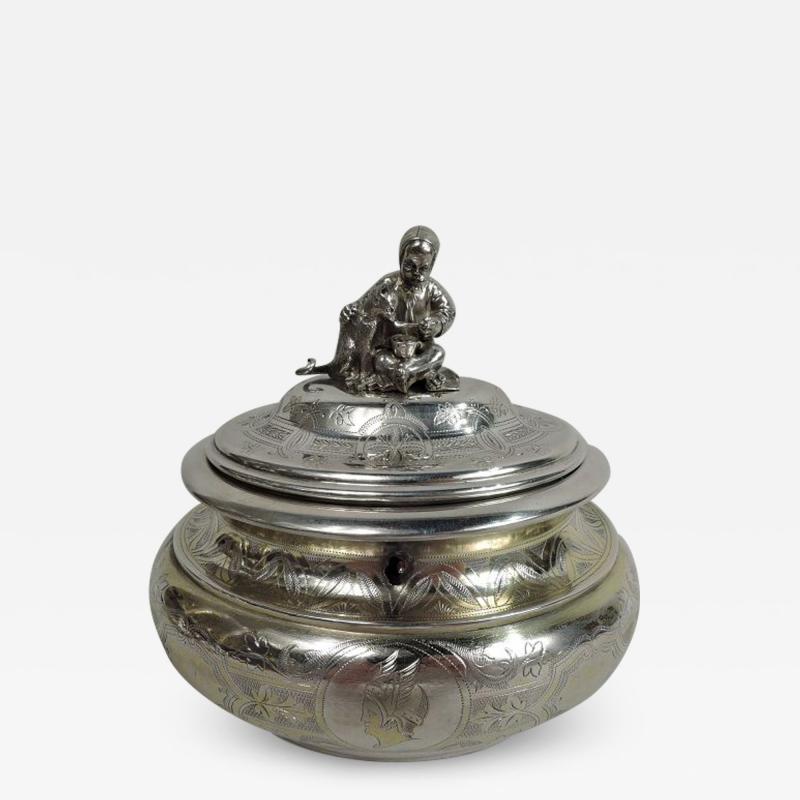 Austrian Classical Medallion Box with Sweet Sentimental Finial