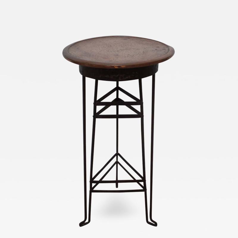 Austrian Early Modern Copper and Steel Gueridon or Side Table