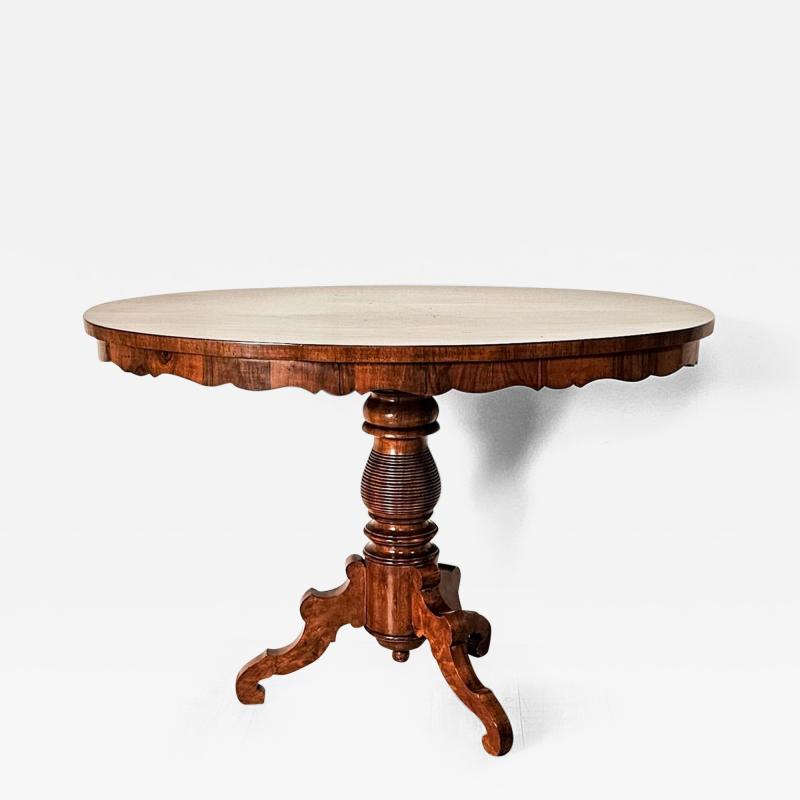 Austrian Mahogany Biedermeier Oval Center Table circa 1840