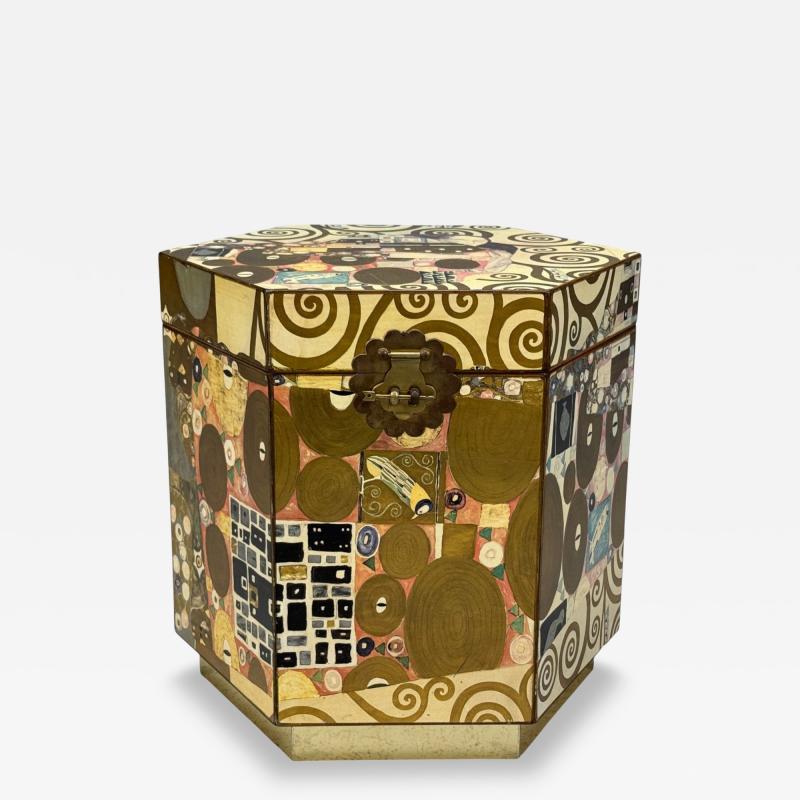 Austrian Modern Storage Box Gustav Klimt Style Wallpaper 20th c 