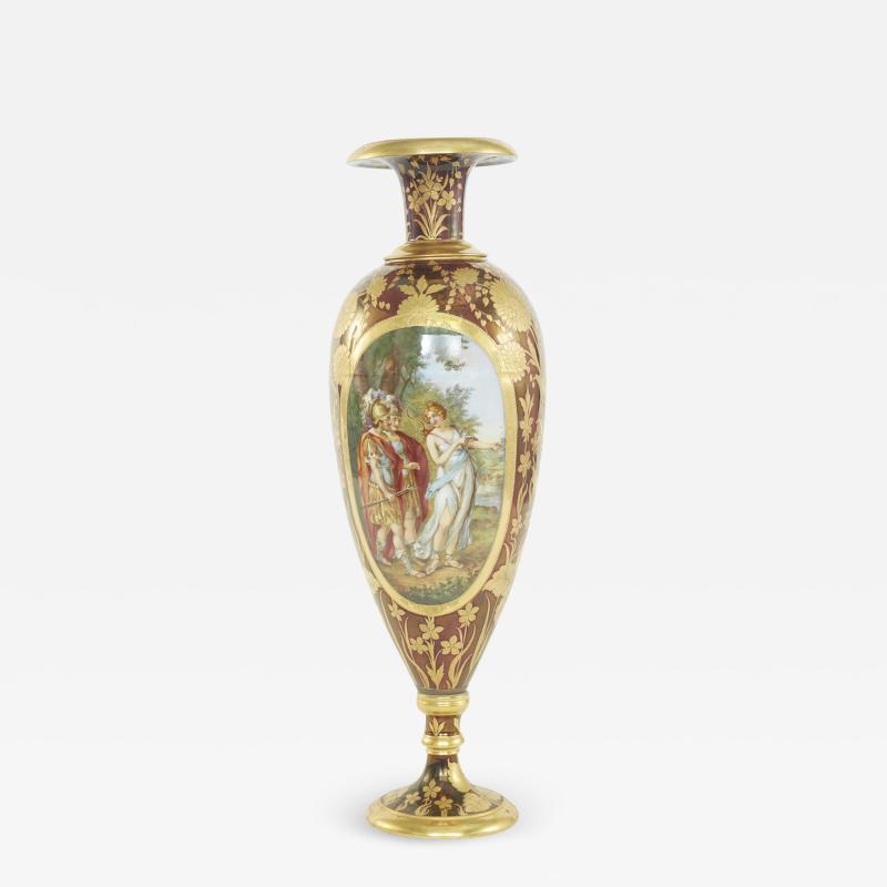 Austrian Porcelain Tall Decorative Vase Piece