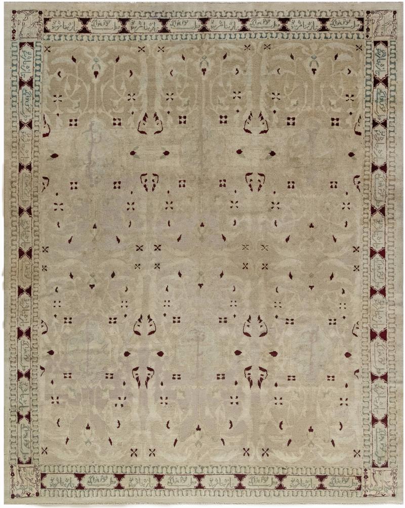 Authentic 19th Century Indian Agra Handmade Wool Carpet