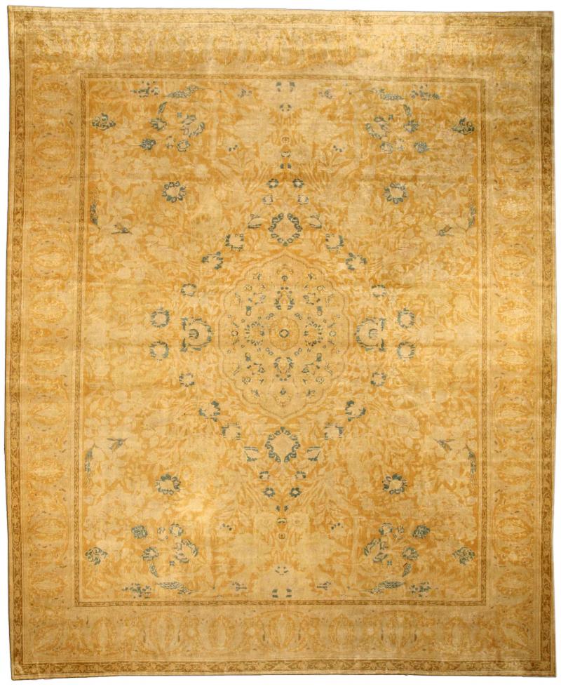 Authentic 19th Century Indian Beige Wool Rug